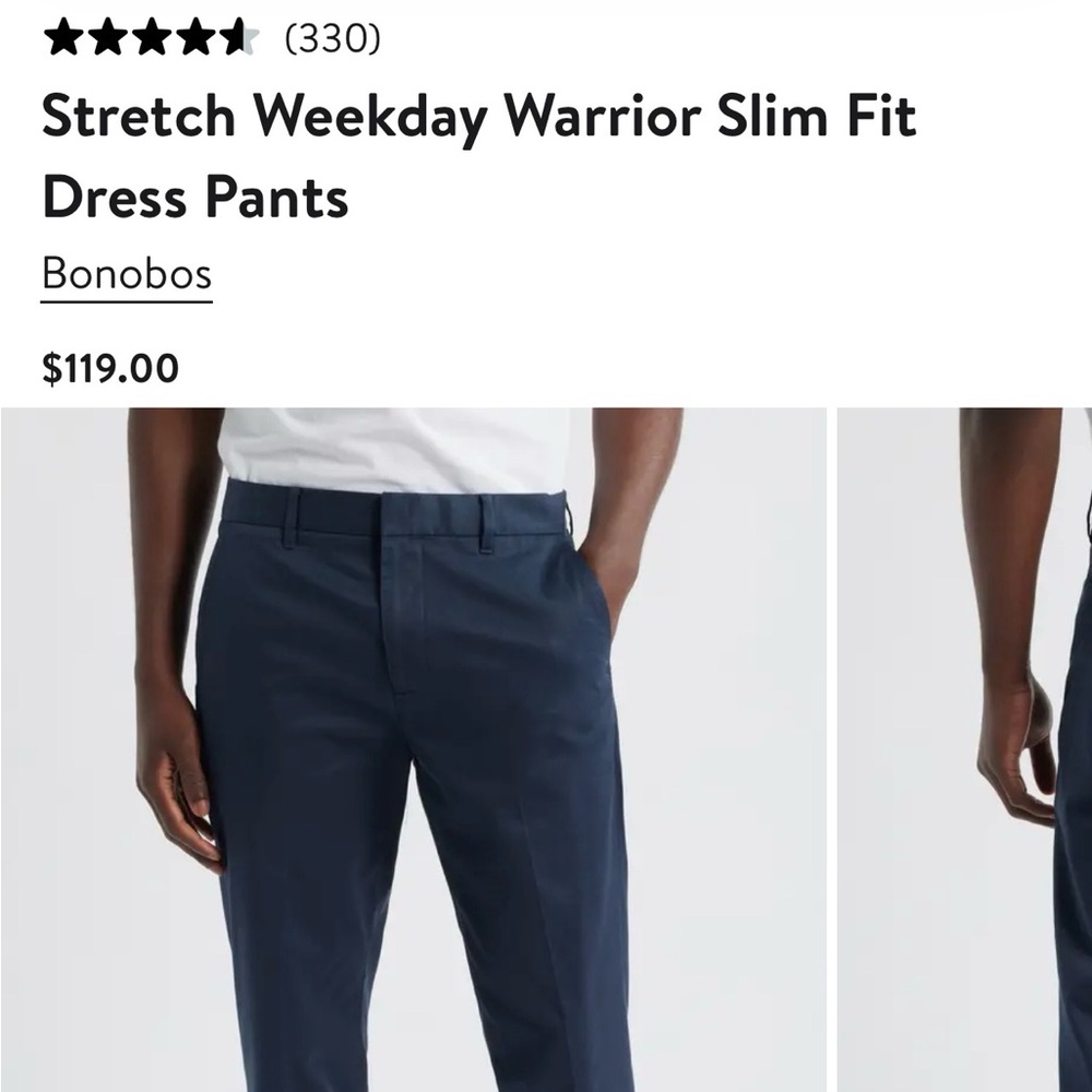 Bonobos Men's Dark Blue Chinos